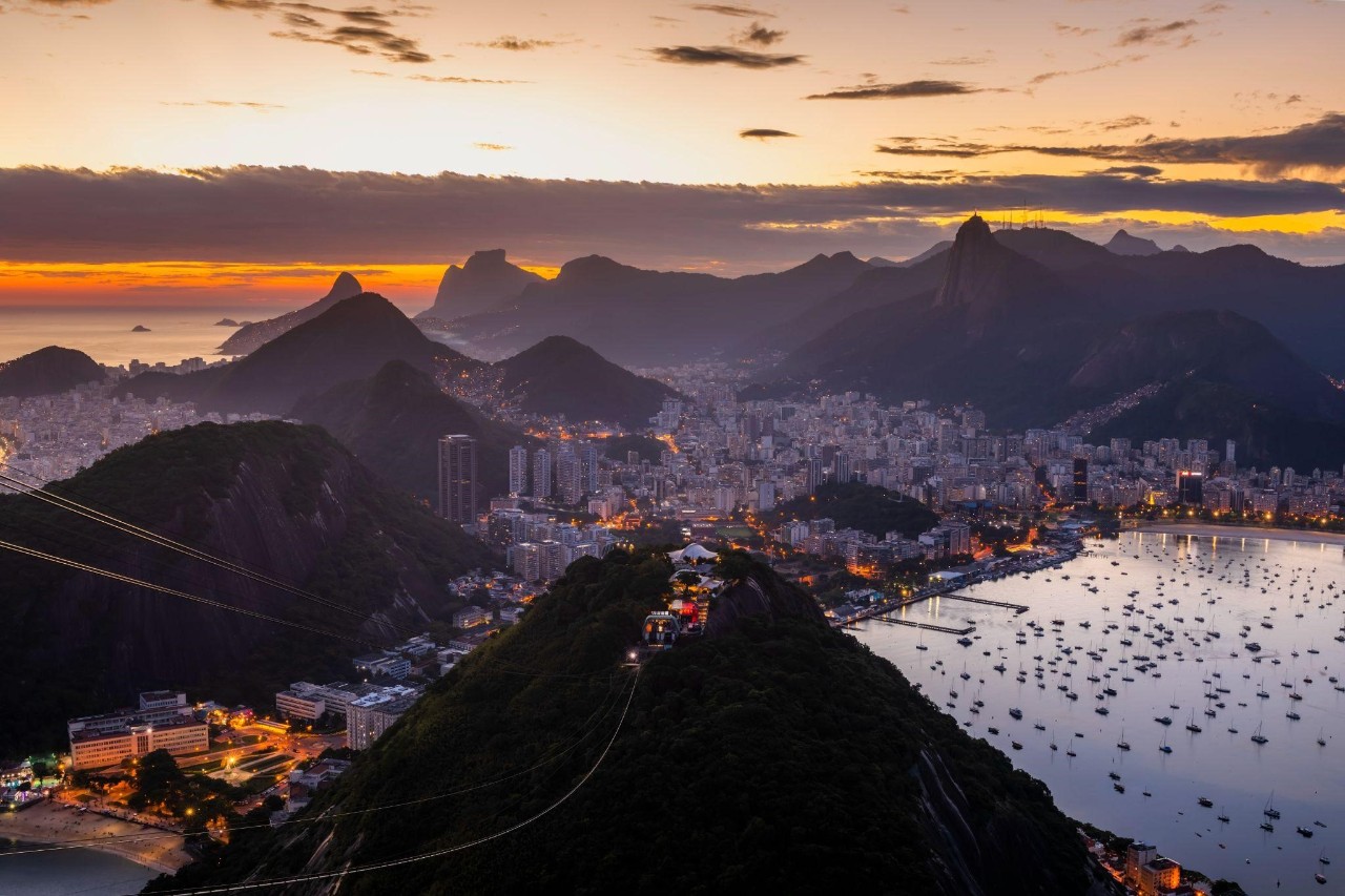 Beautiful Panorama of Rio De Janeiro at Twilight