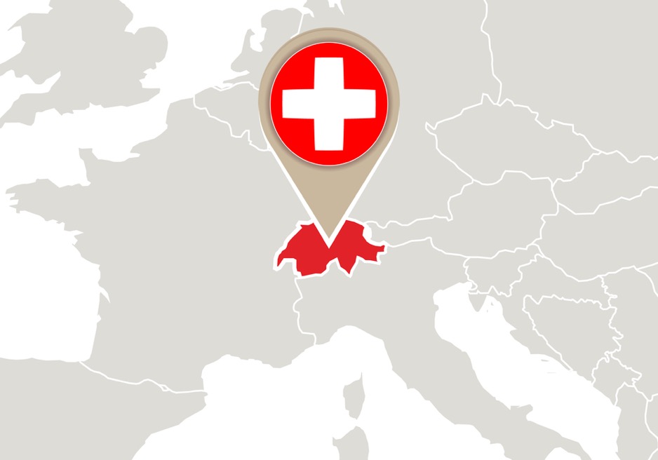 Switzerland on map